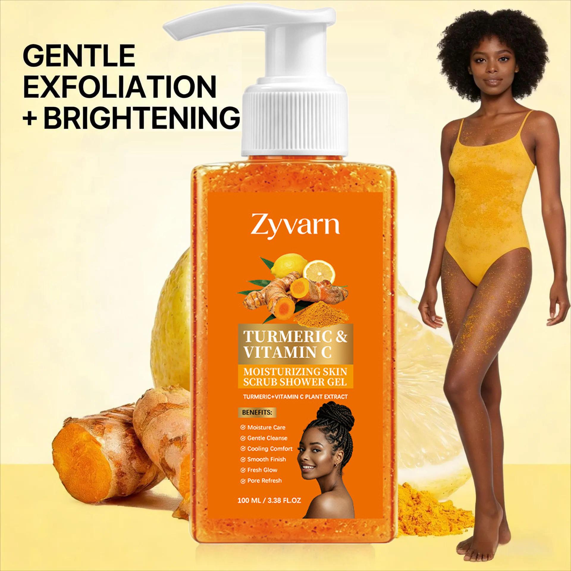 Turmeric Vitamin C Scrub Body Wash 100ml, Exfoliating Shower Gel, gently cleansing, moisturizing and soothing the skin with a long-lasting fragrance