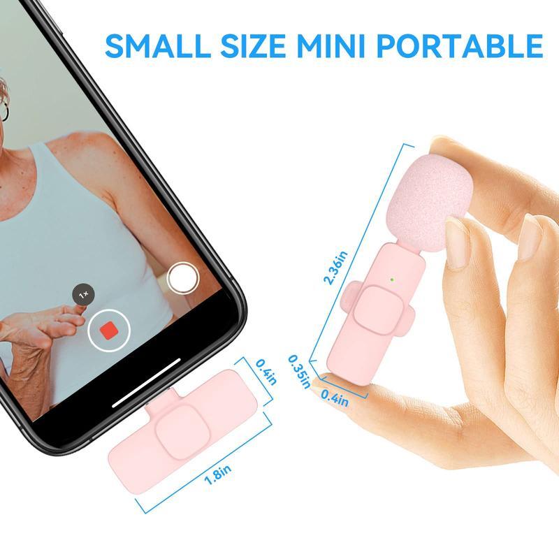 Professional Wireless Lavalier Microphone, USB Rechargeable Wireless Microphone, Plug-Play Lapel Mic for Video Recording, Teaching, Interviews, Podcast Equipment, Gifts for Mums, Gifts for Girlfriend