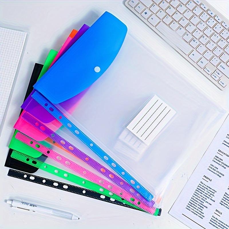 12 Pack A4 11 Ring Binder with Button Closure Durable PP Plastic Document Organizer Colorful for School Office Travel Home Office Study Supplies Modern Design Safe Closure Storage Binder