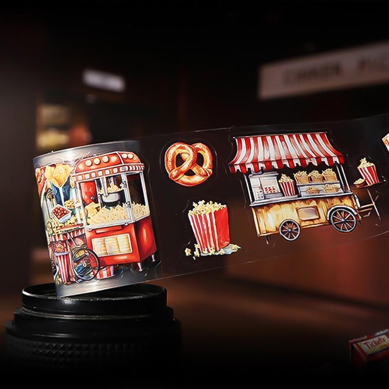 Beautiful Day Old Cinema Series Scenery Pet Tape Set, 4 Styles Included, Ideal for DIY Crafts and Decorations, High-Quality Adhesive Material