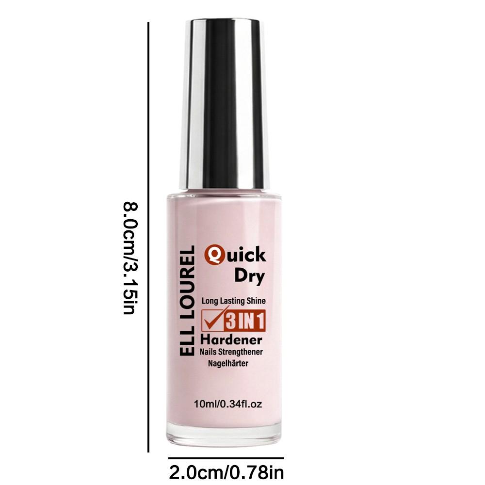 ELL LOUREL New Arrival 3 in 1 Natural Nude Pink Nail Hardener,Quick Dry, Alcohol-Free Formula, Designed to Strengthen and Nourish Thin and Soft Nails, Perfect Gift for Various Holidays, Nail Strengthener to Get Hard Nail Shield. Nail Care Solution