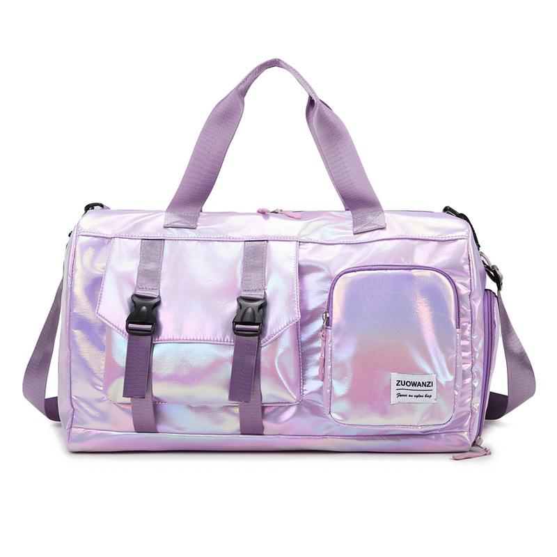 Cute and stylish travel organizer bag/luggage bag - fashionable color-changing waterproof fabric, with handles, shoulder strap, or crossbody wear, suitable for travel, fitness, and yoga - multi-functional carry-on luggage with adjustable shoulder strap