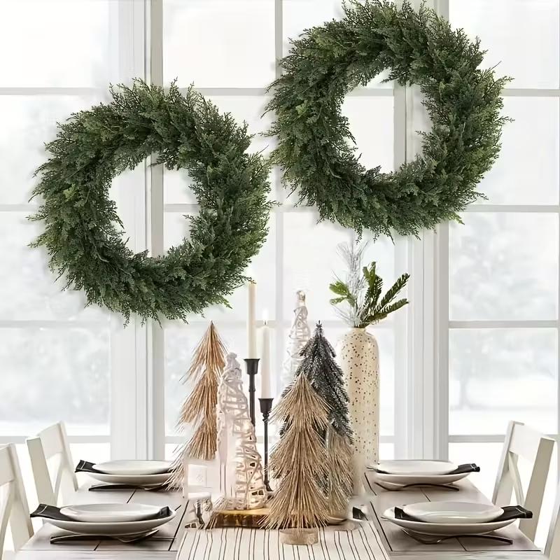 2pack Christmas Berry Pine Wreath, Artificial Norfolk Spruce, Indoor/outdoor Decoration, Perfect for Doors, Walls, Windows, Porches 2pack Christmas Berry Pine Wreath, Artificial Norfolk Spruce, Indoor/outdoor Decoration, Perfect for Doors, Walls, Windows, Porches