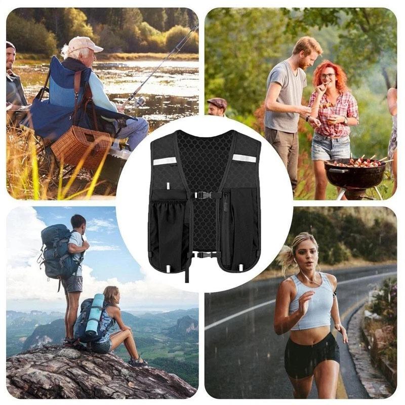 Lightweight Nylon Running & Cycling Vest with Reflective Chest Pocket, Durable Outdoor Athletic Jacket for Mountain, Long-Distance Running, Cycling