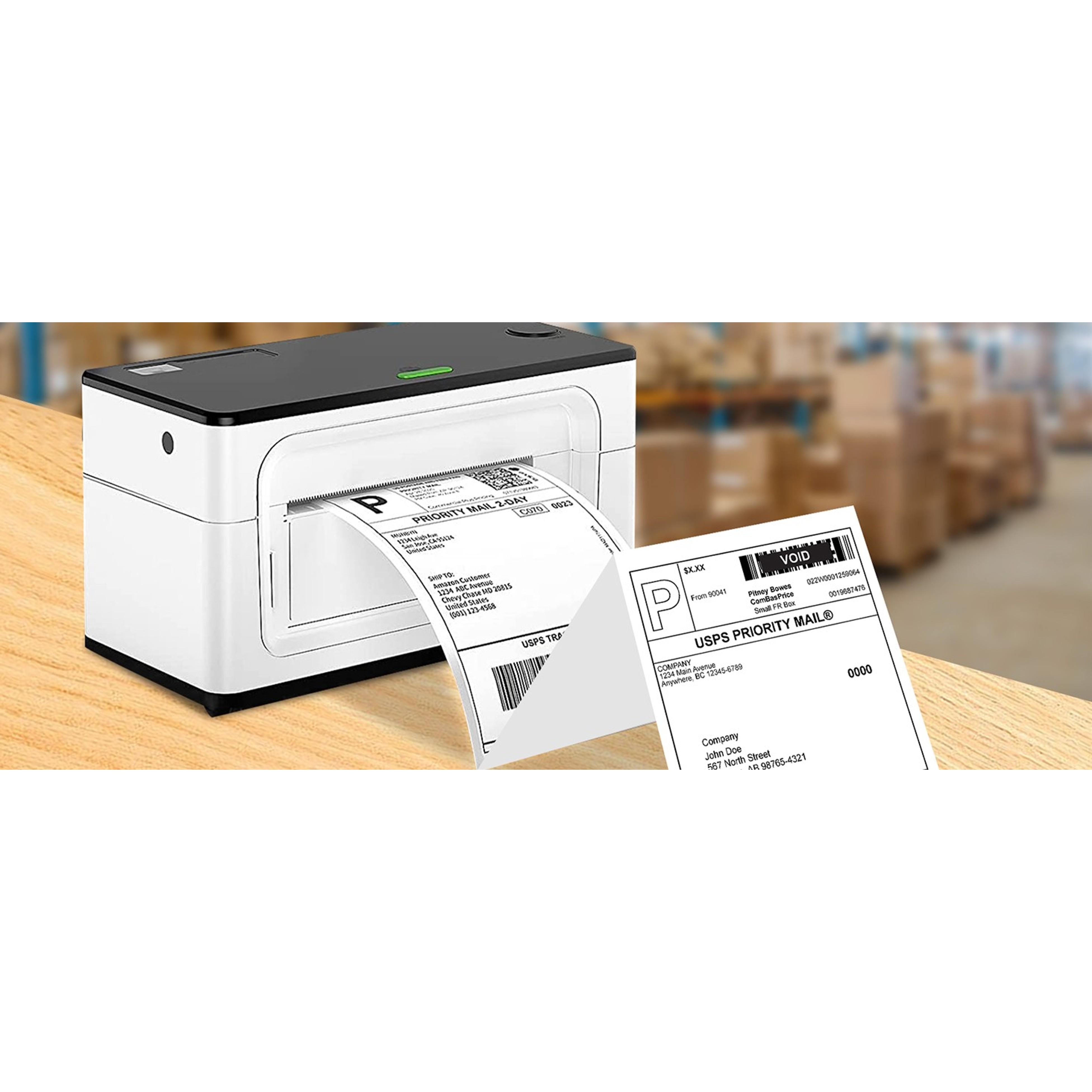 4x6 Direct Thermal Labels (1000 Labels) 4" x 6" Perforated Shipping Labels Compatible with Zebra Printers Fanfold Thermal Label Stickers for Shipping Packages - 1 Stacks White Labels