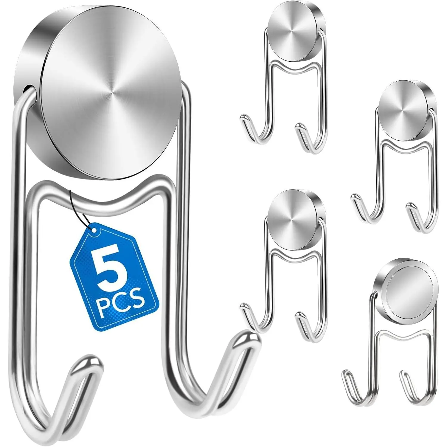 Magnetic Hooks for Cruise Cabins 50LBS+ 5 Pcs | Cruise Essentials 2026, Heavy Duty Magnets Hook for Ship Classroom Beach Vacation Kitchen Home, Silver