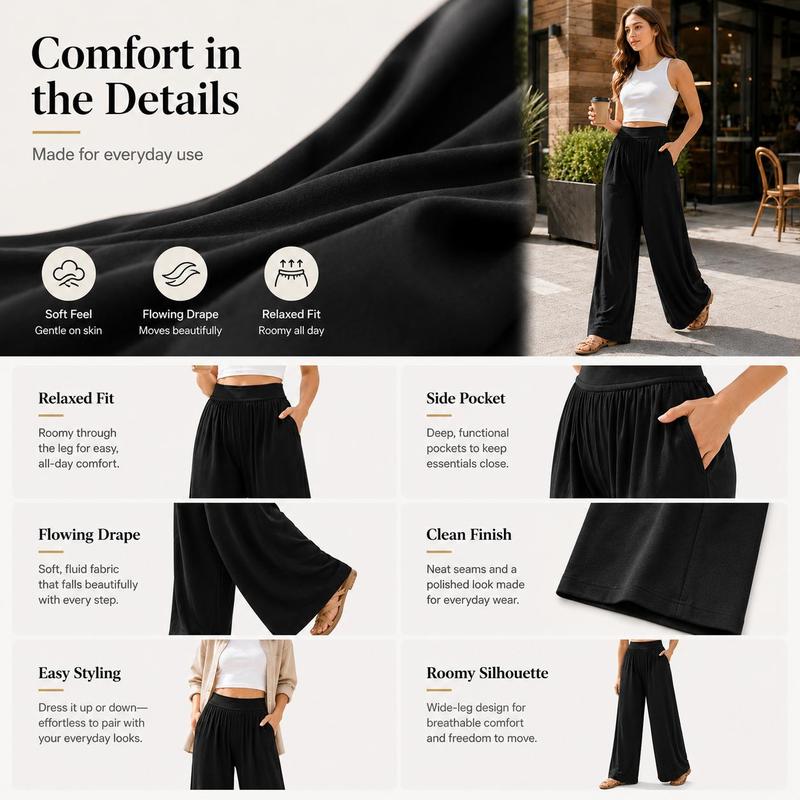 Women's Elastic High-Waisted Wide-Leg Pants 2025 New Casual Sports Trousers High-Quality Fabric