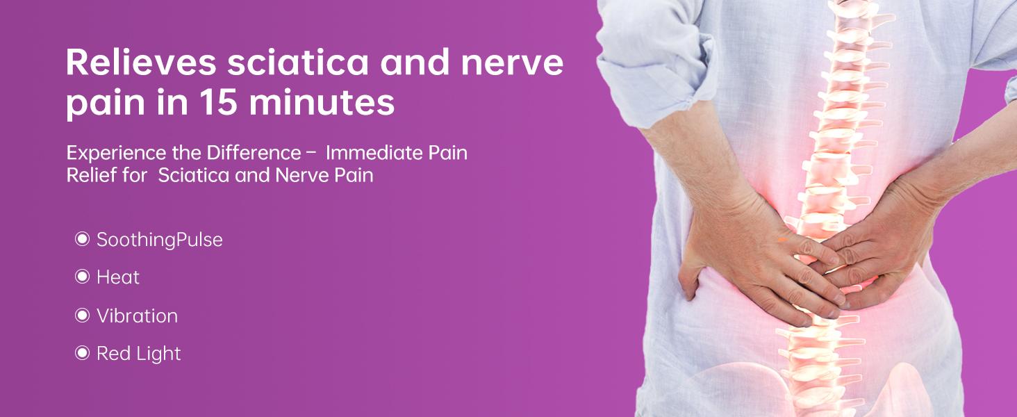Deep Tissue Massager for Sciatica & Back Pain Relief - Electric Pulse Device with Heat, Vibration, Red Light Therapy for Leg, Hip & Nerve Pain, Portable (Purple) Muscle Relaxation Adjustable Durable Deep Tissue Massager for Sciatica & Back Pain Relief - Electric Pulse Device with Heat, Vibration, Red Light Therapy for Leg, Hip & Nerve Pain, Portable (Purple) Muscle Relaxation Adjustable Durable