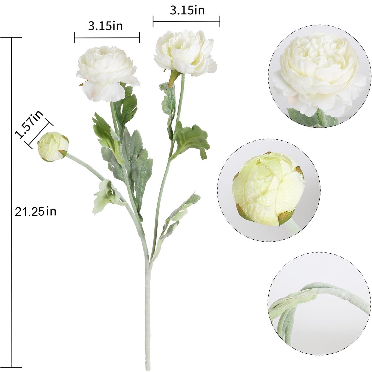 Molilito Peony Bouquet — 20 Stems (≈60 Heads), 50 cm, Bendable Stems for Wedding & Home Décor (Vase Not Included)