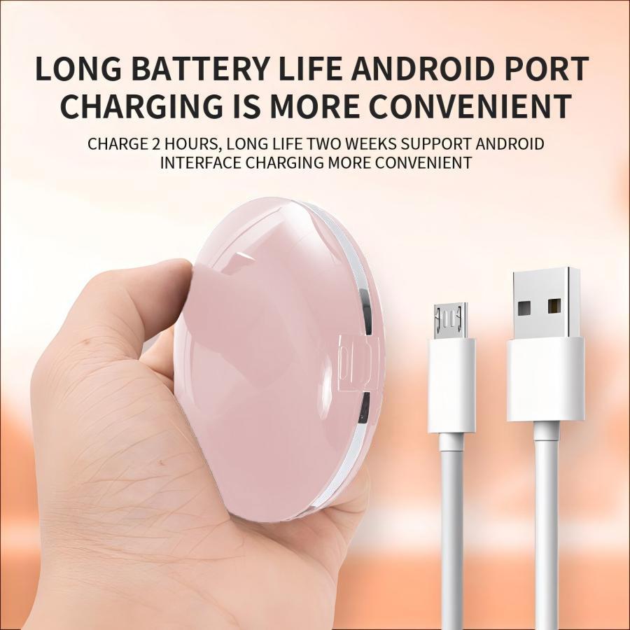 Magnifying Cosmetic Pocket Mirror, 1X/2X Magnification LED Compact Travel Makeup Mirror with Light for Purse, 2-Sided, Portable, Folding, Handheld, Small Lighted Mirror for Gift, Rechargeable Makeup Mirror