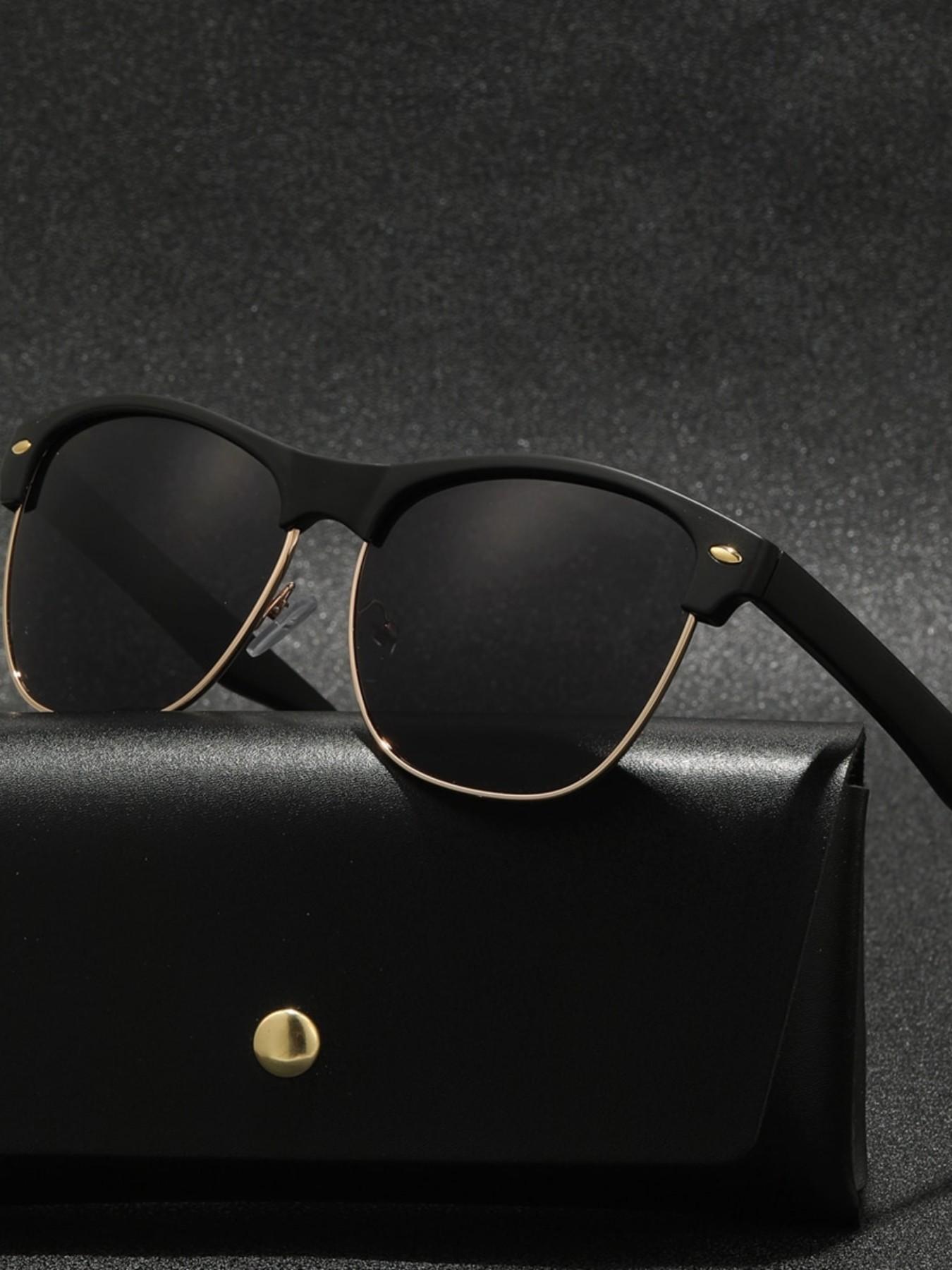 Boho Vintage Tortoiseshell Cat Eye Glasses Frame, Unisex Half Rim, Metal Hinges, PC Lenses, Classic Travel Style