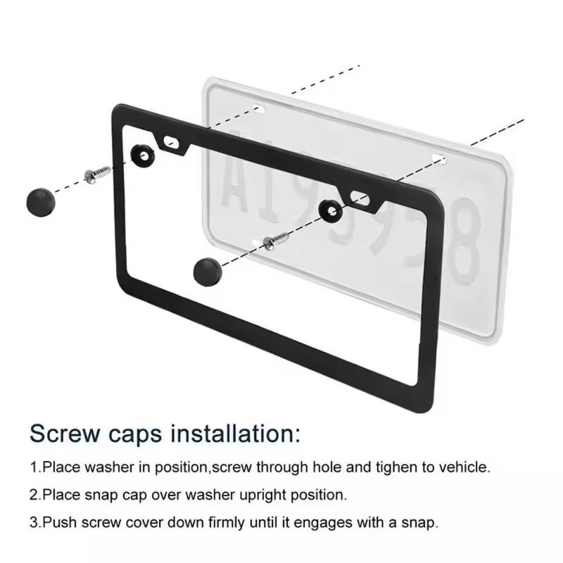 Us Standard Car License Plate Frame, American Style Carbon Fiber License Plate Holder, Automotive Accessories for Cars