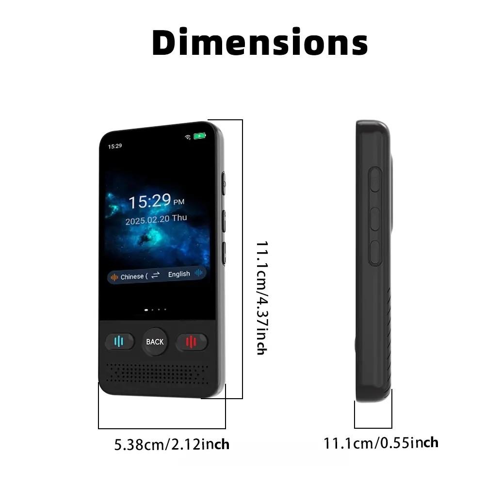 2026 New Language Translation Device, Portable Translator, Bidirectional Voice/text Translator, Supports Multiple Languages, Online and Offline, Business and Learning