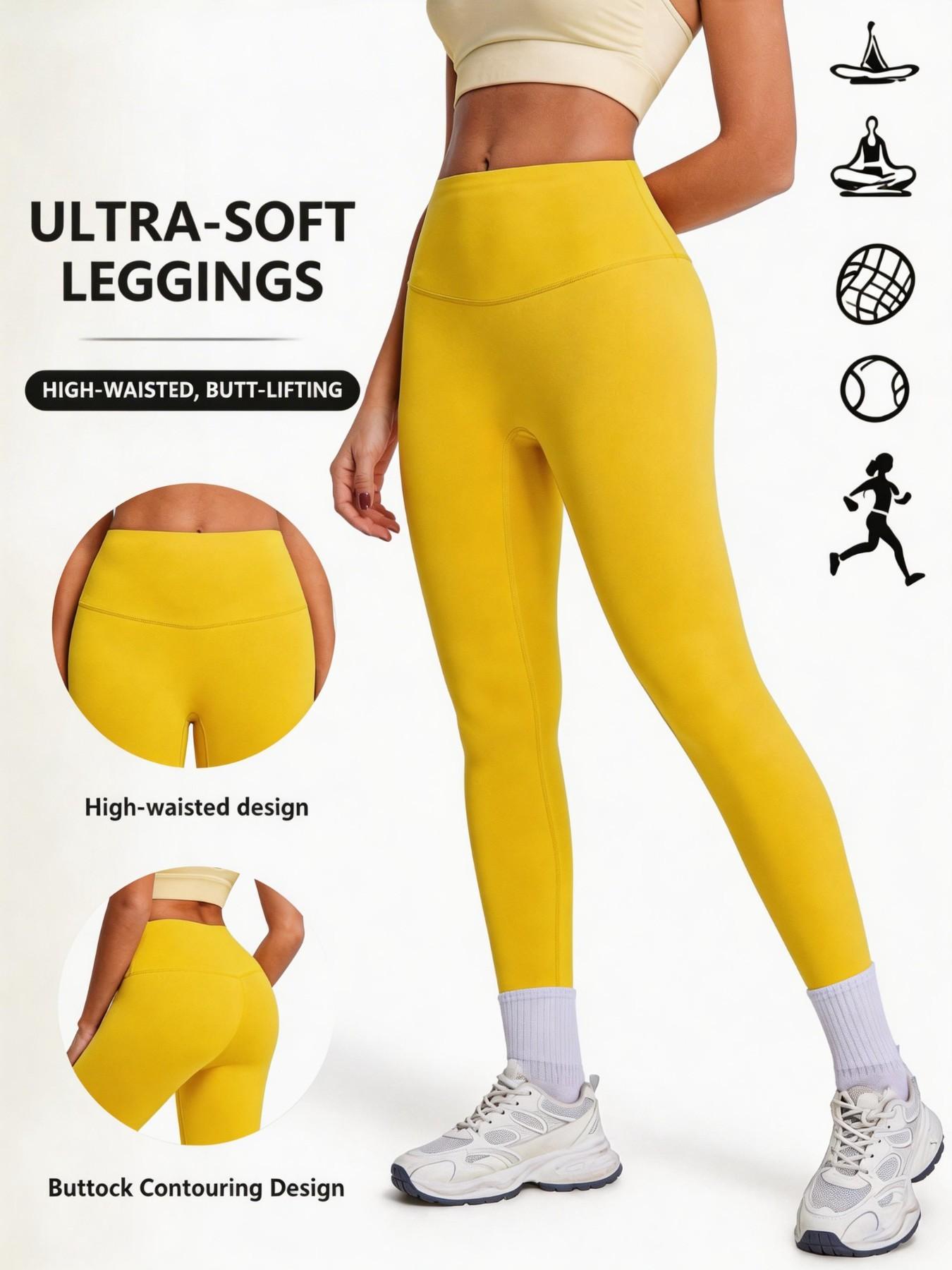 Women's High-Waist Yoga Pants, Cloud-Like Soft Tummy Control Workout Leggings, Anti-See-Through Butt Lifting Sports Long Pants, Gym Running