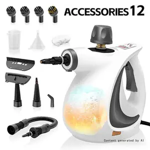 1050W Pressurized Handheld Natural Steam Cleaner, with 12 Replacement Parts & Safety Lock, for Home, Kitchen Cleaning Floor Steamers For Hardwood And Tile
