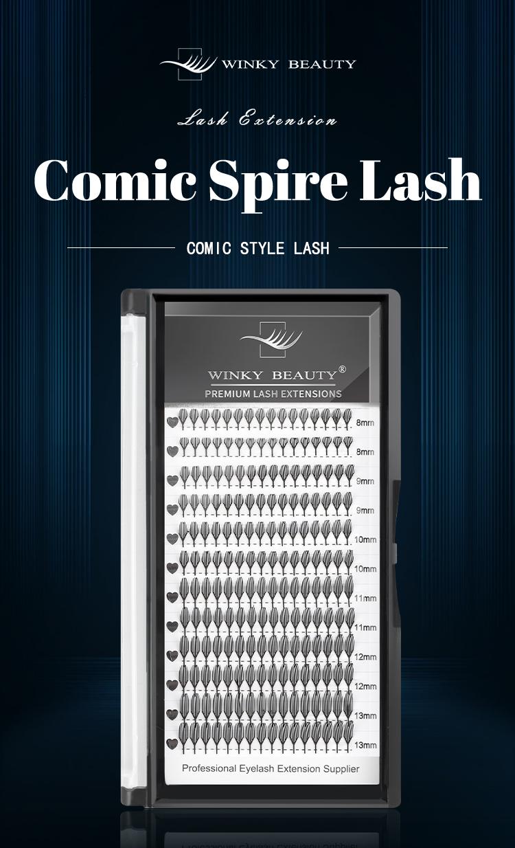 Winky Beauty Elf Spire False Lashes 8-13mm Mixed Natural Doll Style, Professional Eyelash Extension Supplies, 0.07mm Thickness