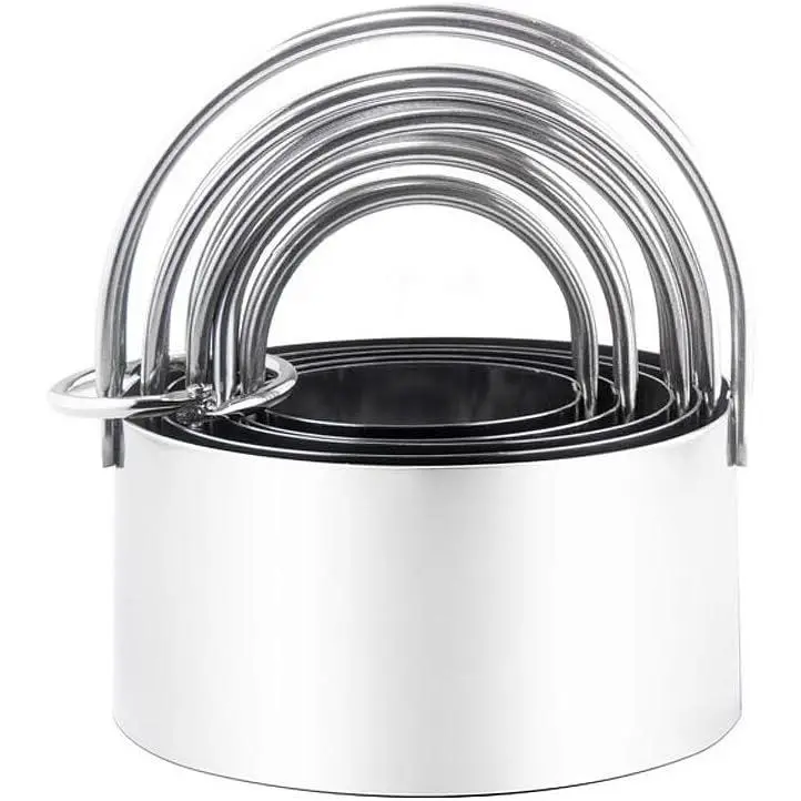 Stainless Steel Biscuit and Cookie Cutters with Handle - 5- Set(1.75"~3.25"), for Professional Baking and  Kitchen