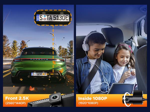 【Valentines】LAMTTO Portable 9-Inch Wireless CarPlay Screen with Dashcam — 2.5K Front Camera and 1080p Rear Camera. Supports Apple CarPlay and GPS Navigation, Suitable for Monitoring Infants in the Car and Reversing Assistance