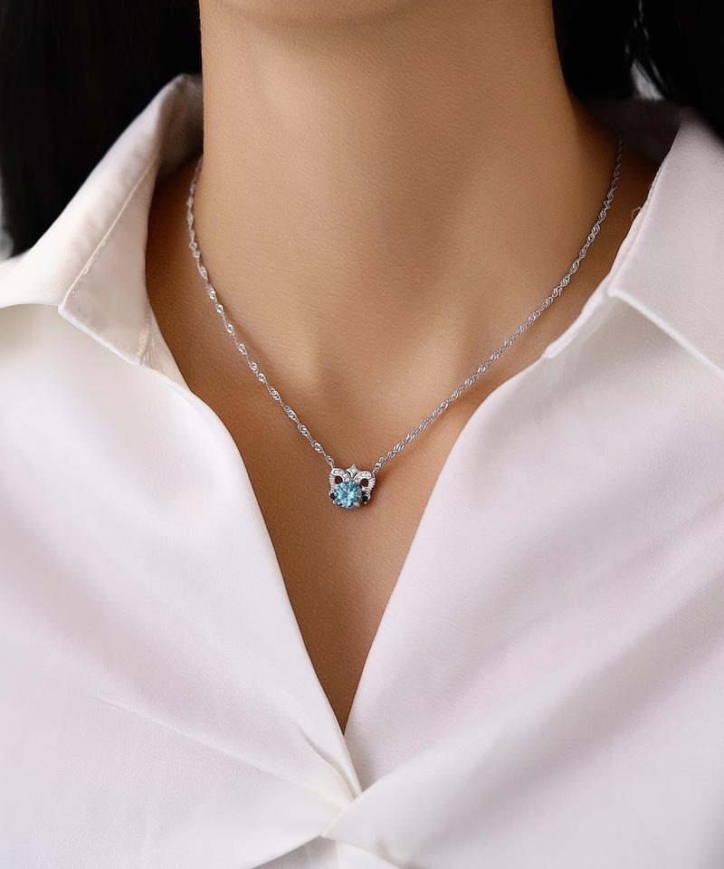 【Zodiac Pendant Necklace】Star Sign 1CT Synthetic Moissanite Zodiac Necklace 1.66mm Italian Rope Chain in 925 Sterling Silver Special Gift Package Birthday/AnniversaryGift for Women