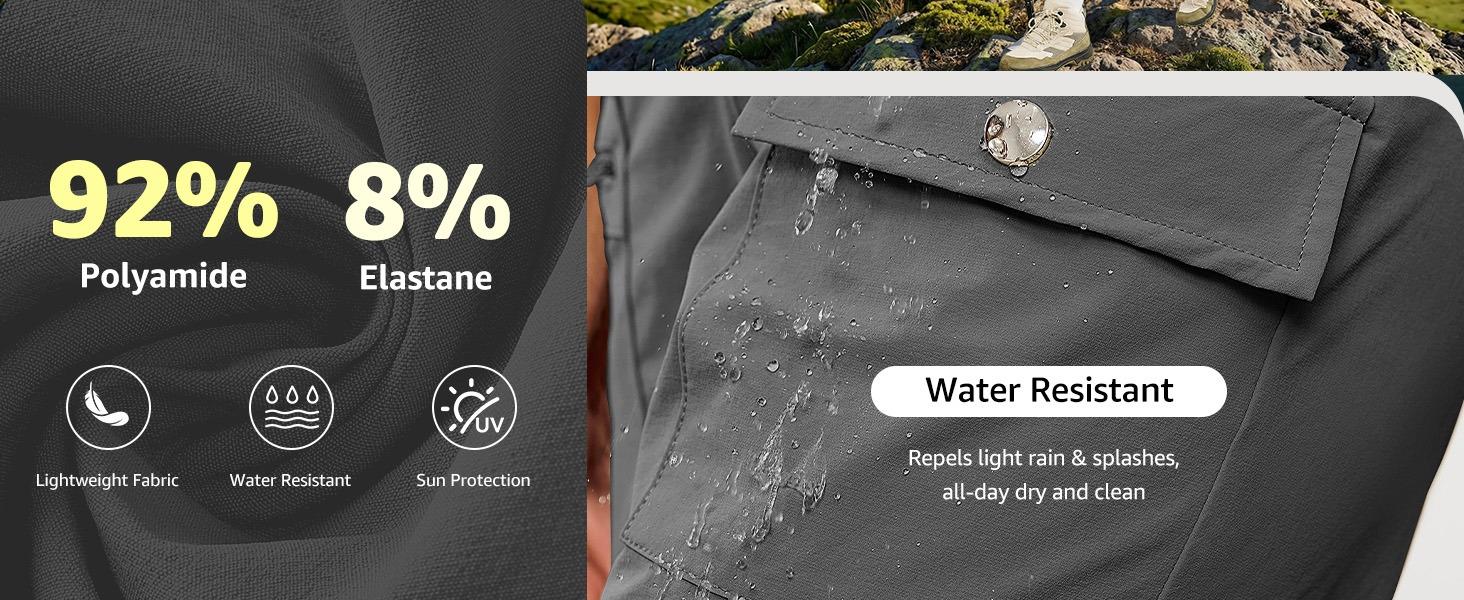 luvamia Hiking Shorts for Women Cargo Lightweight Water Resistant Elastic Waist Golf Casual Summer 7 Inch Inseam Shorts