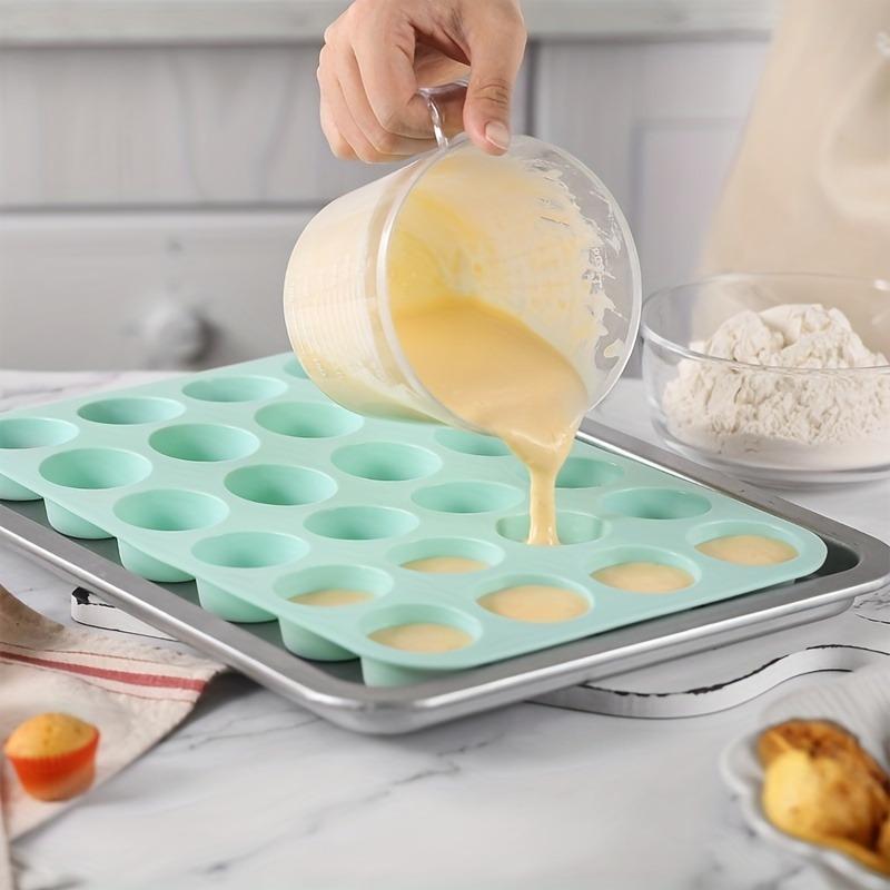 Mini Muffin Pan, Non-Stick Food Grade Baking Cupcake Pan, 24 Cavity Pudding Mold, Silicone Mold, Oven Accessories, Bakeware, Baking Tools, Kitchen Gadgets, Nonstick Cupcake Pans, Baking Utensils Supplies