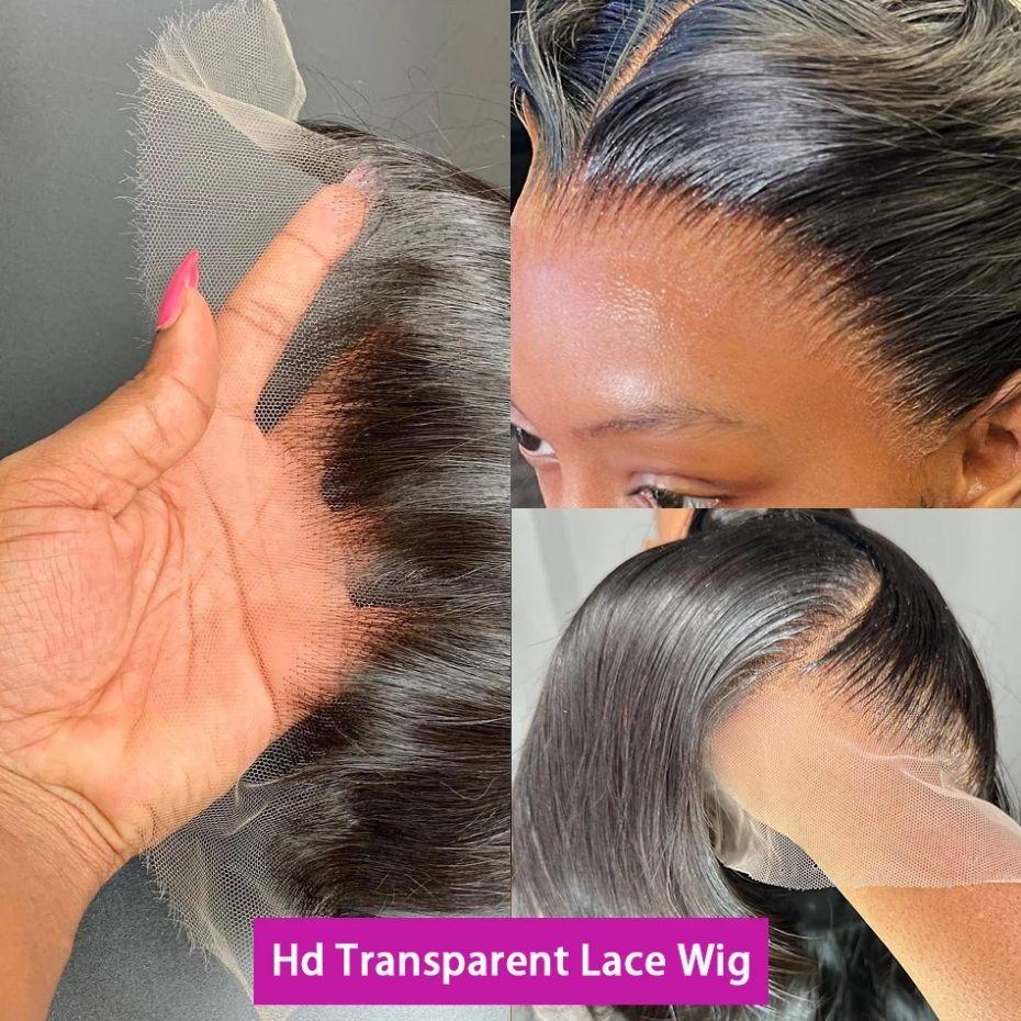13x6 HD Transparent Lace Frontal Wigs Human Hair Pre Plucked 13x4 Lace Brazilian Body Wave Wigs with Baby Hair 180 Density Natural Hairline for Black Women 32inch TikTokShopHolidayHaul