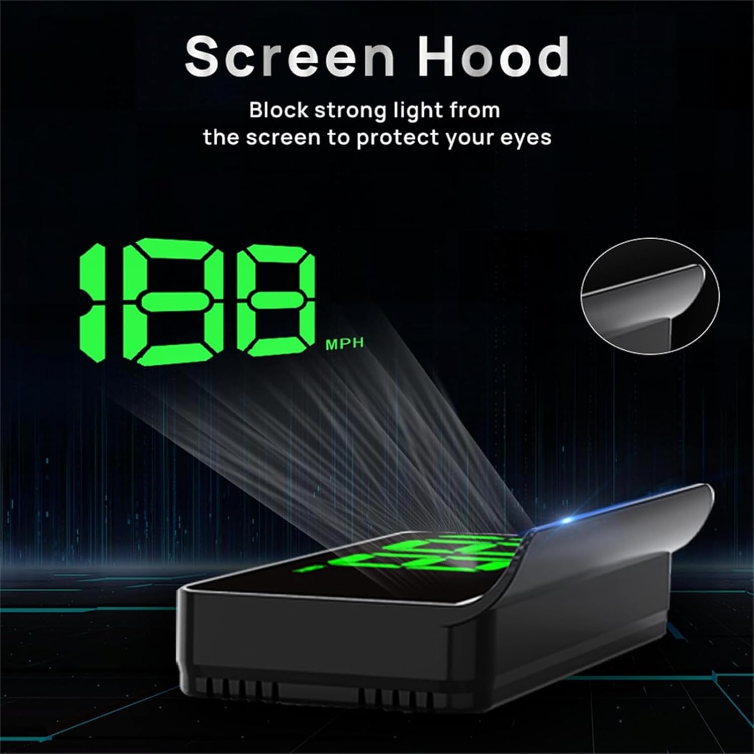 KUOWEIHUD K1 Car Head Up Display (HUD) GPS Digital Speedometer, Odometer (MPH) for Cars, Trucks, Motorcycles Automotive Electronics Accessory,Digital Head Up Display Speedometer detail 10