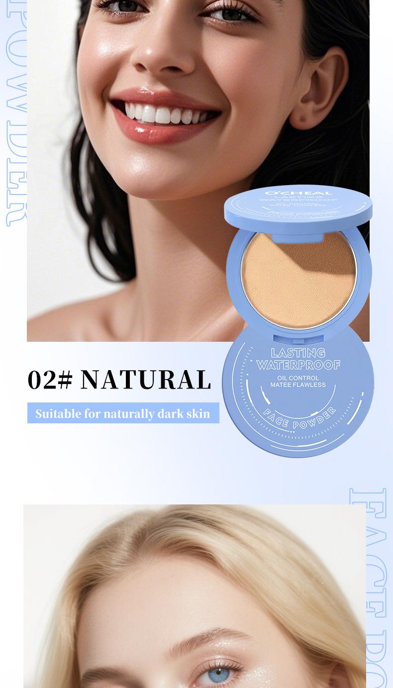 Matte Soft Focus Setting Powder & Pressed Powder, Water Resistant Natural Coverage Makeup, 3 Shades Easy Application for Daily Office Makeup, Soft Focus Finish