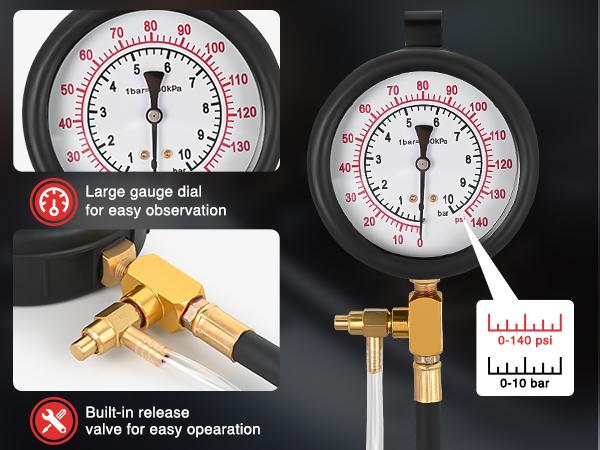 Nilight Fuel Injection Pressure Tester Kit, 0-140 PSI Fuel Pressure Gauge Master Automotive Test Tool for Most Car Truck Motorcycle SUV ATV RV tire inflator pump Leaks Brass dealsforyoudays Nilight Fuel Injection Pressure Tester Kit, 0-140 PSI Fuel Pressure Gauge Master Automotive Test Tool for Most Car Truck Motorcycle SUV ATV RV tire inflator pump Leaks Brass dealsforyoudays