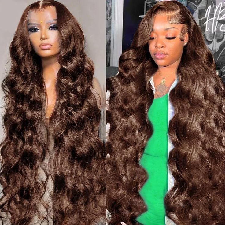Bling Hair 180 Density 30 32Inch Chocolate Brown Color 13x6 Body Wave Lace Front Wig 13x4 Hd Transparent Lace Frontal Human Hair Wig For Black Women Bling Hair 180 Density 30 32Inch Chocolate Brown Color 13x6 Body Wave Lace Front Wig 13x4 Hd Transparent Lace Frontal Human Hair Wig For Black Women