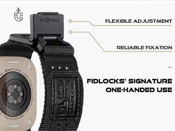 R-Nylon with FIDLOCK Magnetic Buckle Compatible with iWatch Ultra/Ultra 2 Band 49mm for Men, Tactical Breathable Strap for iWatch Series 10 46mm, 9/8/7 45mm, SE/6/5/4 44mm, 3/2/1 42mm Wearable R-Nylon with FIDLOCK Magnetic Buckle Compatible with iWatch Ultra/Ultra 2 Band 49mm for Men, Tactical Breathable Strap for iWatch Series 10 46mm, 9/8/7 45mm, SE/6/5/4 44mm, 3/2/1 42mm Wearable