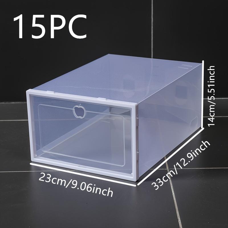 15PCS Large Transparent Shoe Box Shoe Storage Box Stackable Shoe Organizer Space-saving Foldable Shoes for Closets Sneaker Container Storage Box Find Shoe Storage Box in One Second Household New Year New Year Shoe Storage Box