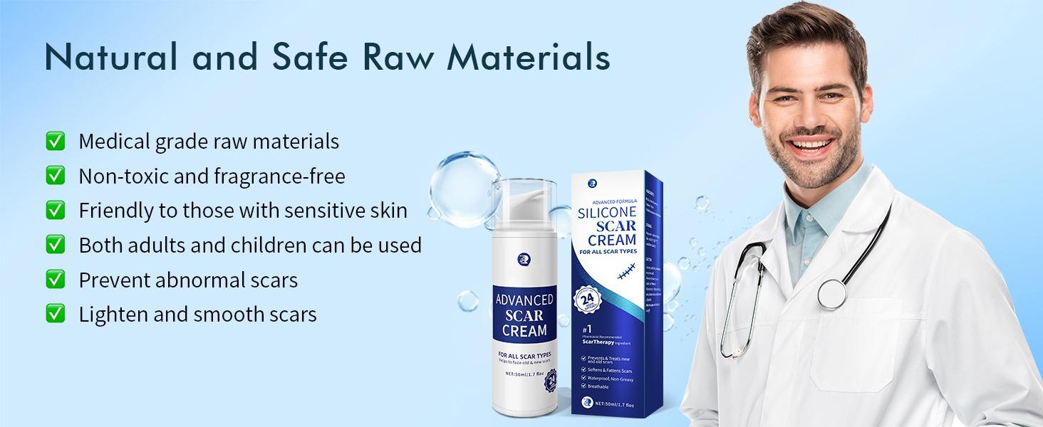 Scar Cream Gel, Advanced Silicone Scar Gel, Professional Scar Removal Cream for Surgical Scars, Stretch Mark, Keloid Bump, C-Section, Old and New Scars 1.7 oz(50g) Treatment Remedies Skin Tightening Oil Healthcare Therapeutic