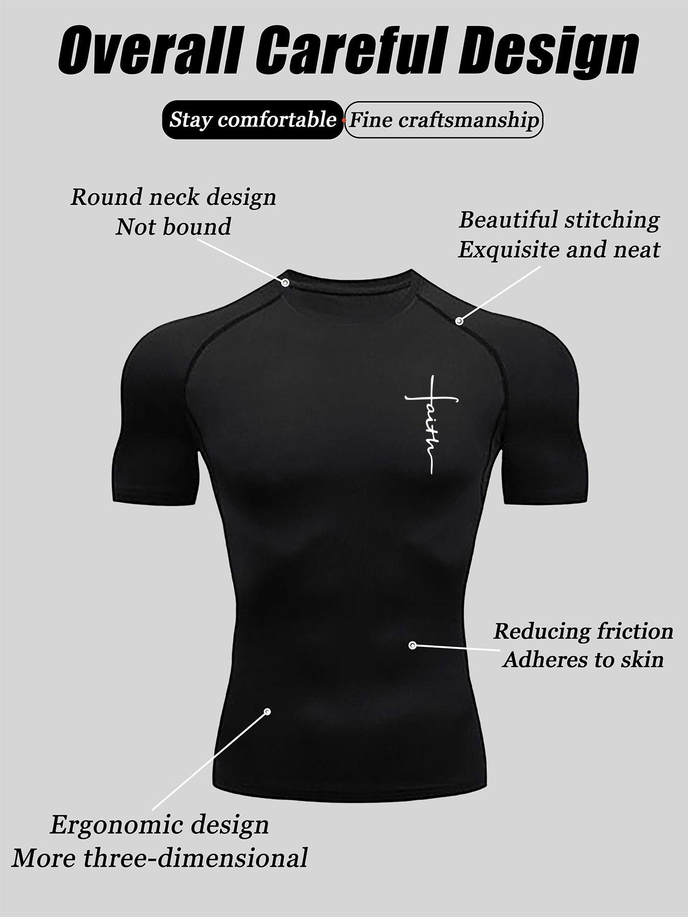 Men's Dragon Print Compression T-Shirt Activewear Workout Rash Guard, Quick-Dry Breathable Stretch Fabric, Tight-Fitting Short Sleeve Top for Fitness and Outdoor Activities