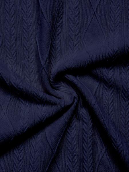 Men's Textured Design Knit Polo Shirt, Casual Summer Fitted Plain Pattern Top, Moderate Fabric Men's Clothing for Daily Wear, Menswear, Knitted Shirt