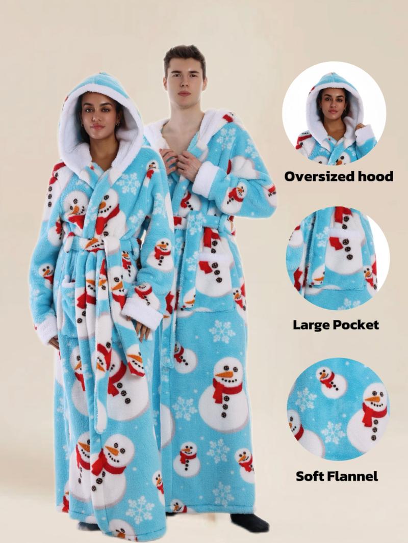 Skull Christmas Series Hooded Bathrobe, Elegant Casual Home Sleepwear, with Pockets, Long Sleeve, Fall & Winter Gift Skull Christmas Series Hooded Bathrobe, Elegant Casual Home Sleepwear, with Pockets, Long Sleeve, Fall & Winter Gift