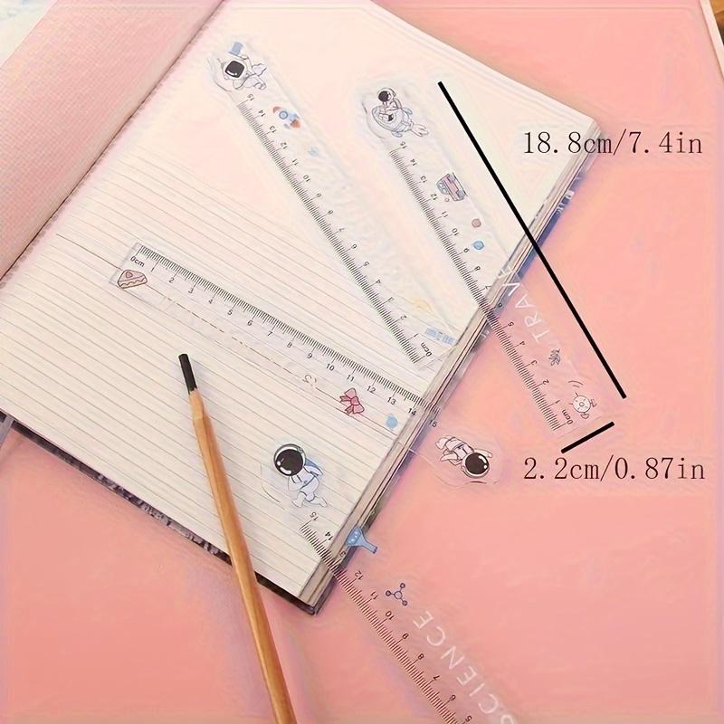 Transparent Astronaut Cartoon Ruler Set, Cute Measuring Tool for School Home Office Use, 1/4/8 PCS Pack, Ideal Gift for Kids and Adults