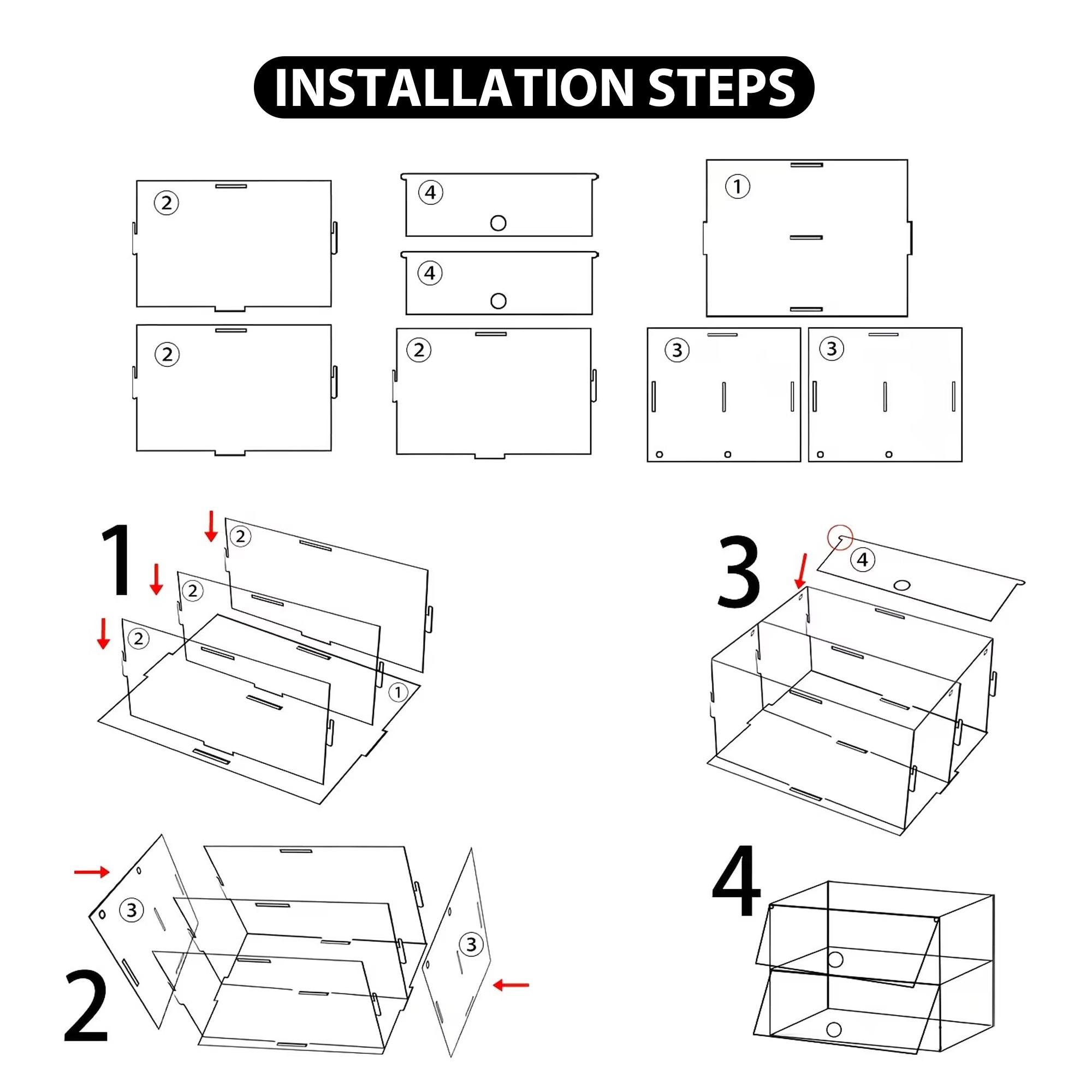 Car Model Display Box, Detachable Acrylic Storage Case, 2/3/4/5/6 Layers, Transparent Flip Cover, Easy Installation, Minimalist Design
