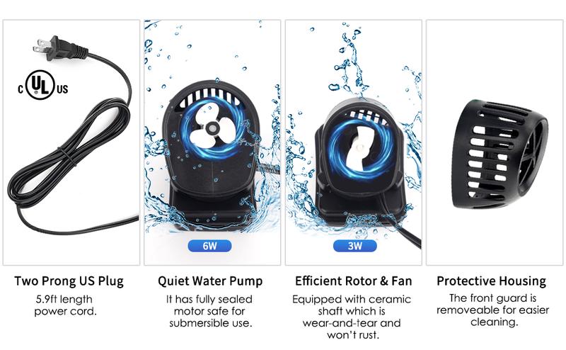 hygger Wave Maker Pump for Aquarium with Magnetic Mount Quiet Powerhead for Saltwater and Freshwater Fish Tank