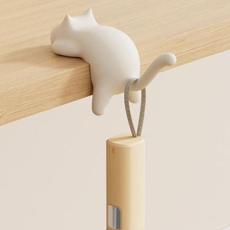 Cat Backpack Hook Table Side No-Drill, Student Desk Multi-Functional Bag Holder, School Desk Accessory, Easy-To-Use