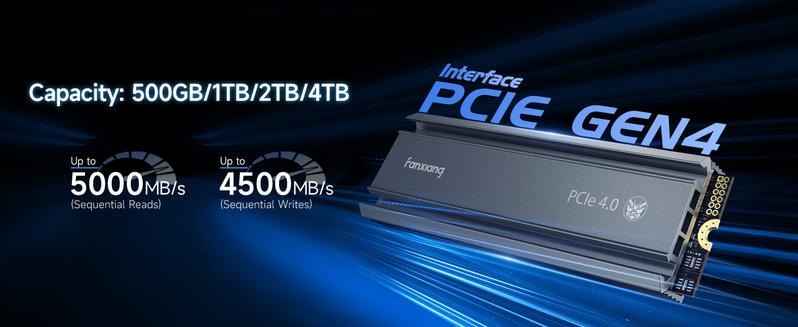 FANXIANG S660 1TB PCIe 4.0 NVMe M.2 SSD for PS5/Gaming Consoles/PC, Internal Solid State Drive with Heatsink, Read Speeds Up to 5000MB/s