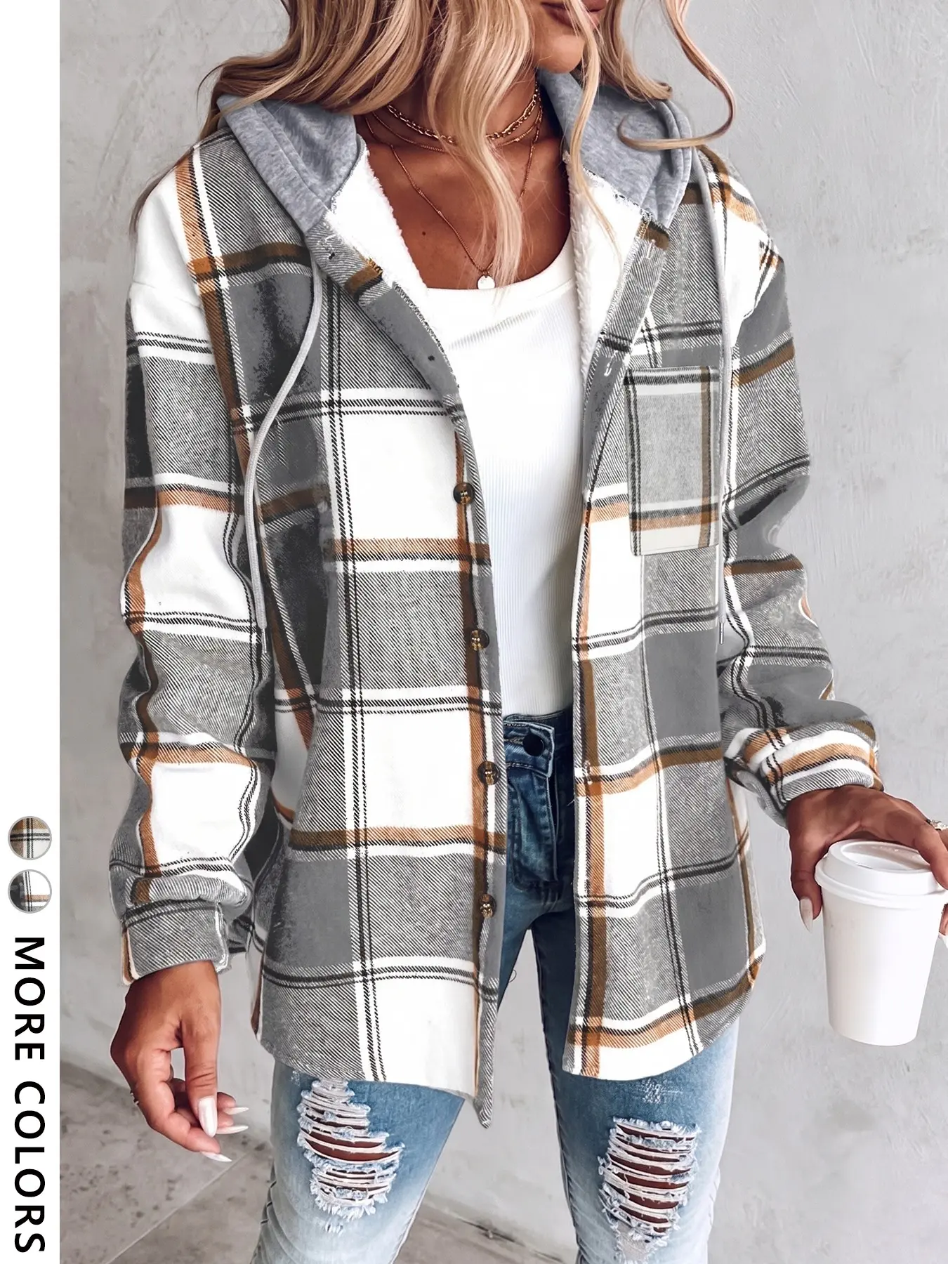 Women's Hooded Jacket Soft Fleece Fabric, Comfortable Commuter Street Style, Fashionable Classic City Youth Travel Outerwear