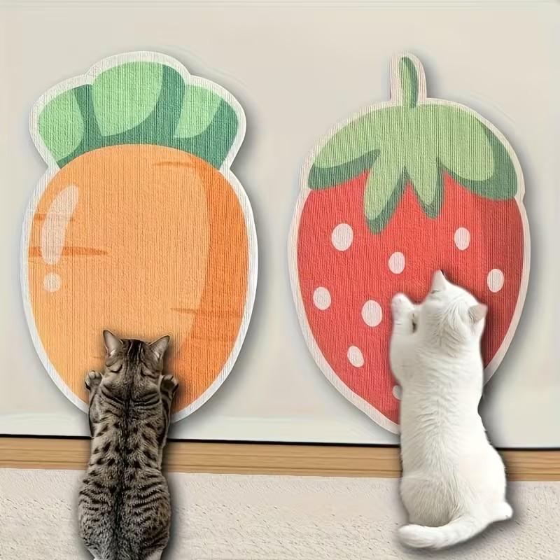 Self-Adhesive Cat Scratching Board, Polyester Material, Cute Cartoon Playful Design Climbing Pad, Furniture Wall Scratch Protector, Small Cat Claw Decoration