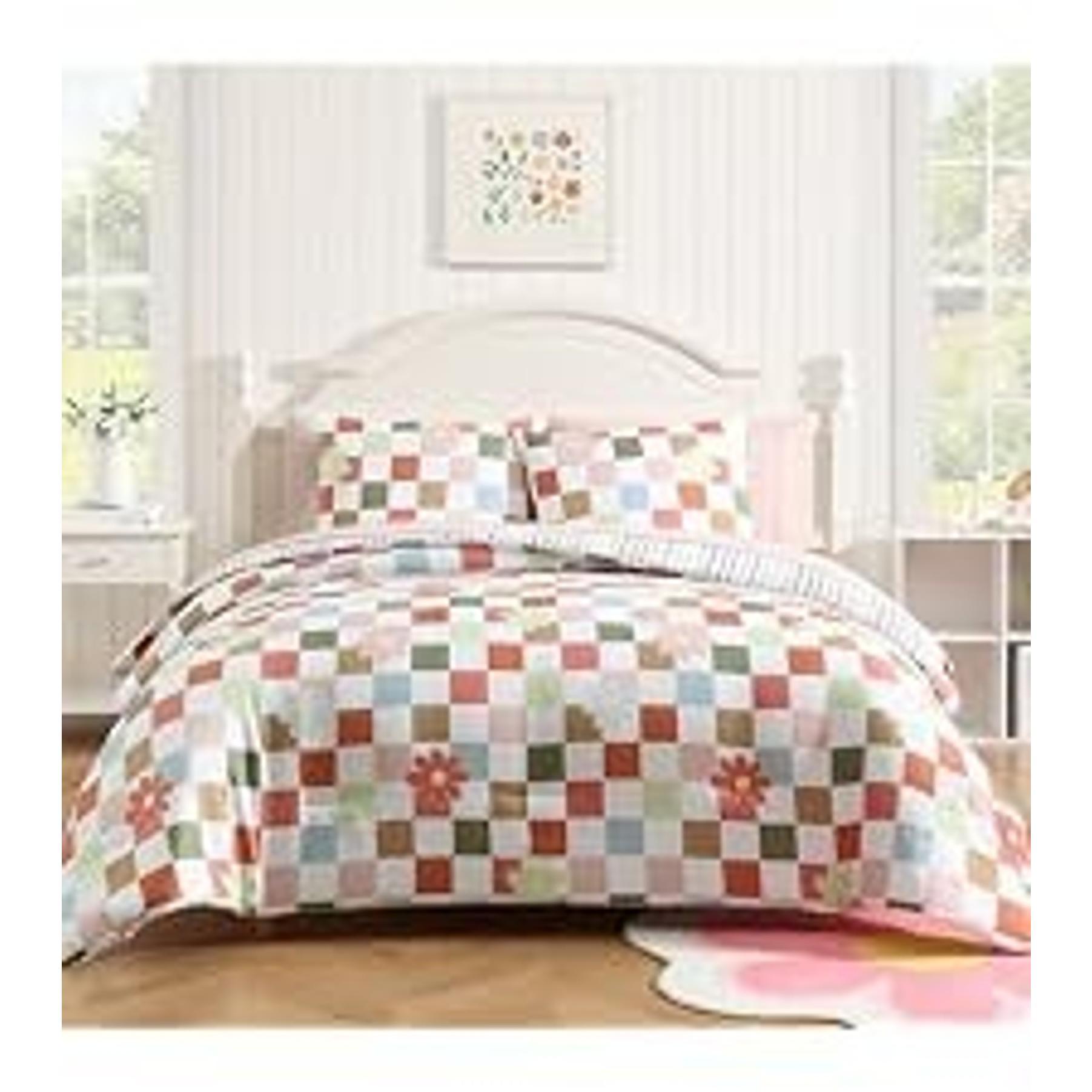 Full Size Comforter Set for Girls Purple Daisy 7 Pieces Bed in a Bag | Reversible Floral All Season Bedding Sets with Sheets, Pillowcase & Sham