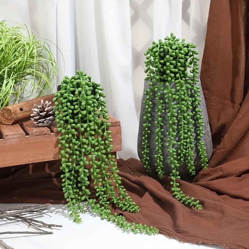 4/6 Pack 25.6 Inch Faux String of Pearls, Realistic Green Hanging Plant, Love Tears Succulent for Indoor Home Decor, Wedding, Holiday & Year-Round Decoration