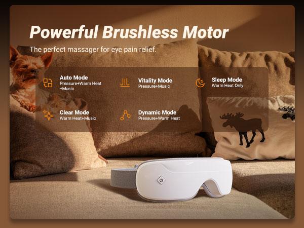 MERACH Eye Massager with Heat Compression and Bluetooth Music Eye Care Device Smart EyeMask for Relax Birthday Gifts Comfort