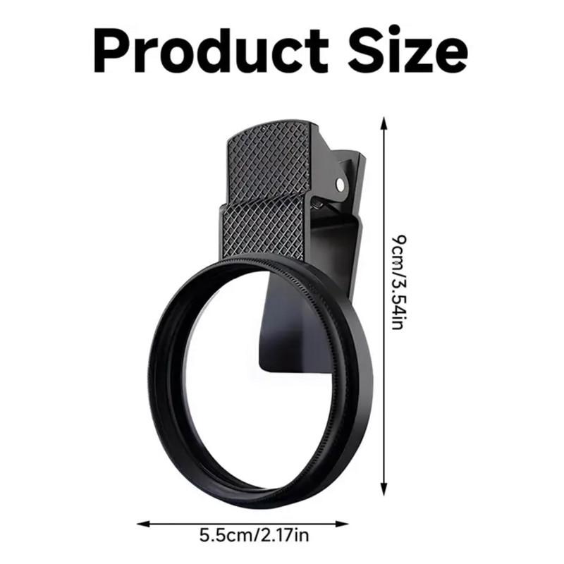 52mm Clip-On Cpl Cellphone Optical Lens Filter Kit, Circular Polarizer with Agc Glass, Mobile Phone Accessory for iPhone and Smartphones, Smartphone Lens Attachment, Camera Phone Accessories