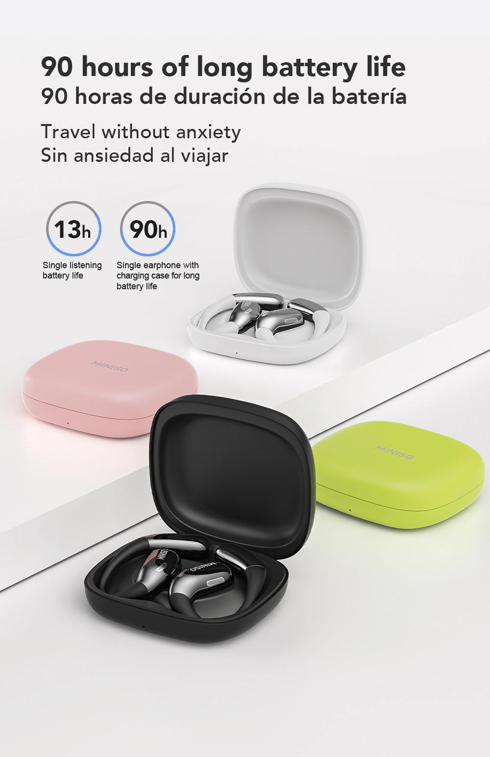 MINISO X28 OWS Open Ear Wireless Bluetooth Earbuds Support 135 Languages Real Time Bluetooth 58H Playback HIFI Stereo Fast Charging