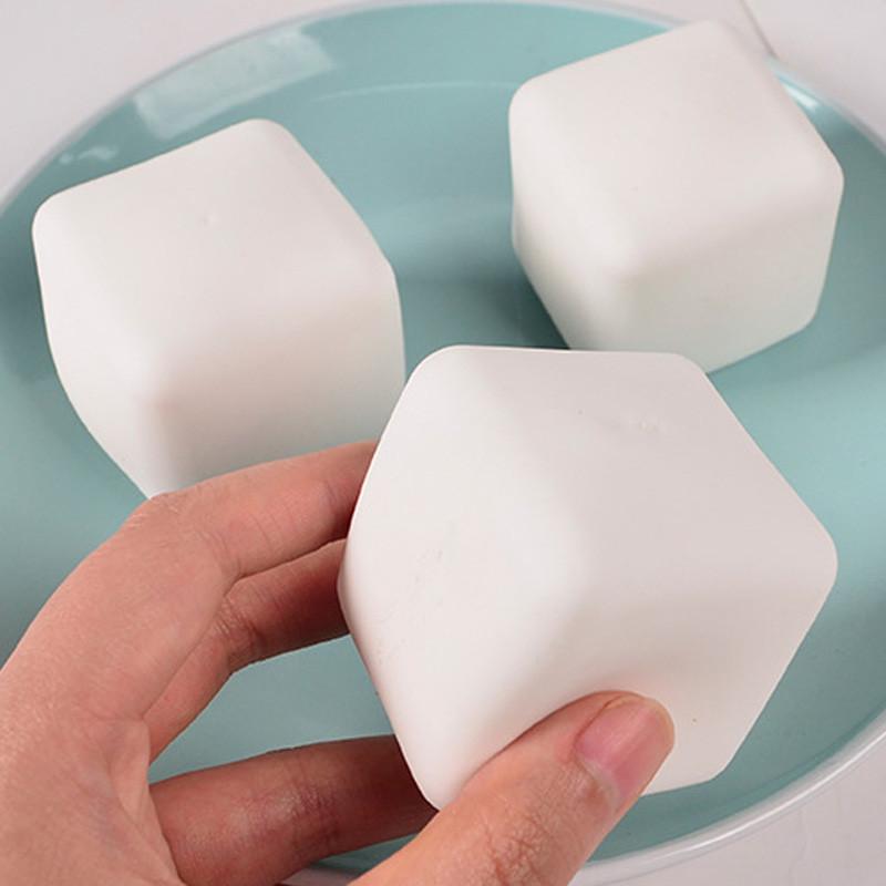 🤍 Clean Girl Desk Pet | Aesthetic Tofu Block Squishy | Minimalist Fidget Accessory