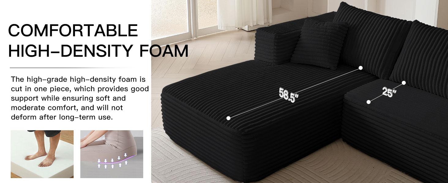 【2Package Delivery】 Avenix 106" Boneless Sectional Couch -Modular Sofa for Living Room ️, Soft Corduroy Fabric with Deep Seat Design, Cloud Sectional Couches for Living Room Bedroom, Living Room Furniture, Sofas Para Sala - No Assembly Sofa Bed Couch 【2Package Delivery】 Avenix 106" Boneless Sectional Couch -Modular Sofa for Living Room ️, Soft Corduroy Fabric with Deep Seat Design, Cloud Sectional Couches for Living Room Bedroom, Living Room Furniture, Sofas Para Sala - No Assembly Sofa Bed Couch